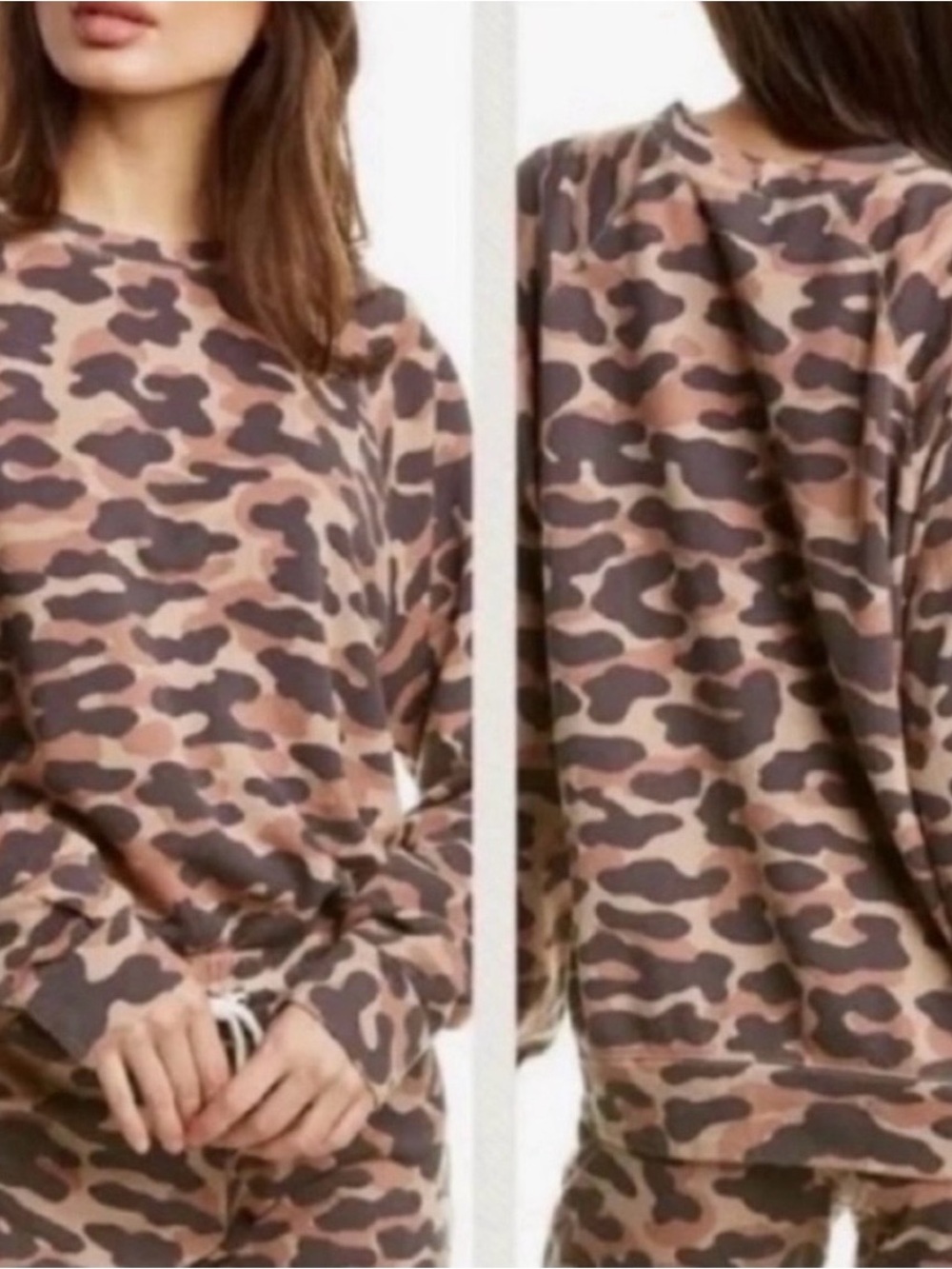 Monrow Camo Animal Print Sweatshirt